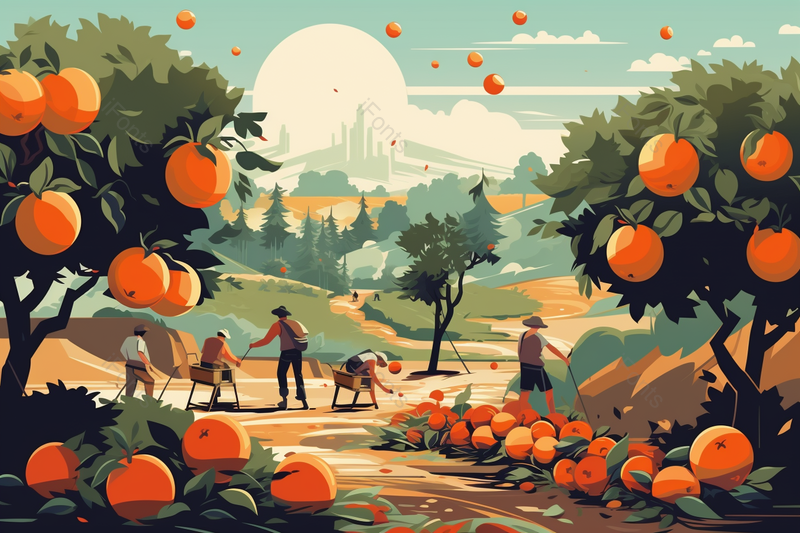 农民正在摘苹果的插画,插画/手绘图,插画/手绘图库,插画/手绘图下载,插画/手绘